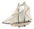 Model Sailboat in Wood and Fabric, 1960s For Sale