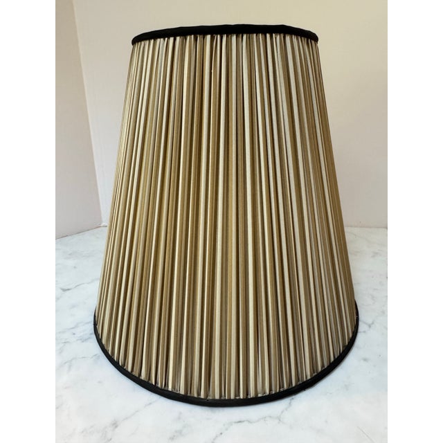 Cream Mid 20th Century Boho Table Lamp With Custom Shade For Sale - Image 8 of 11