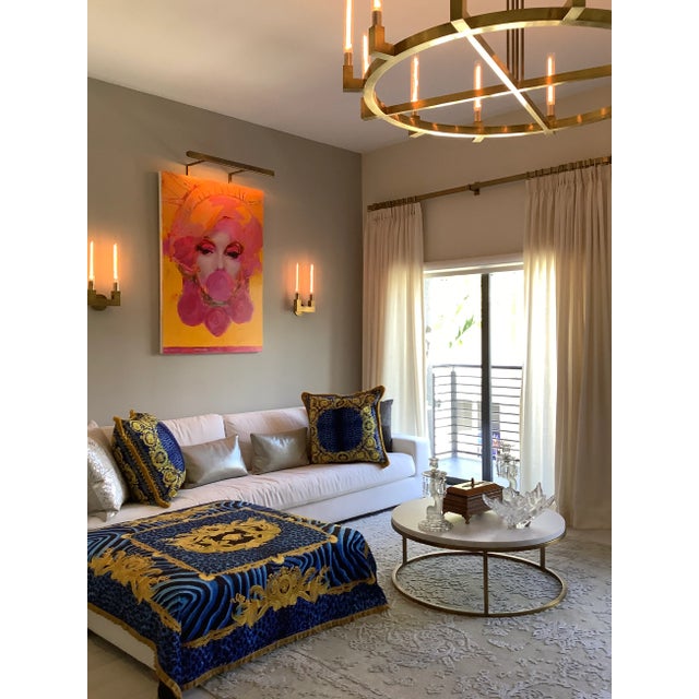 Versace Custom Made Versace DV Animal Print Custom Made Velvet Throw For Sale - Image 4 of 12