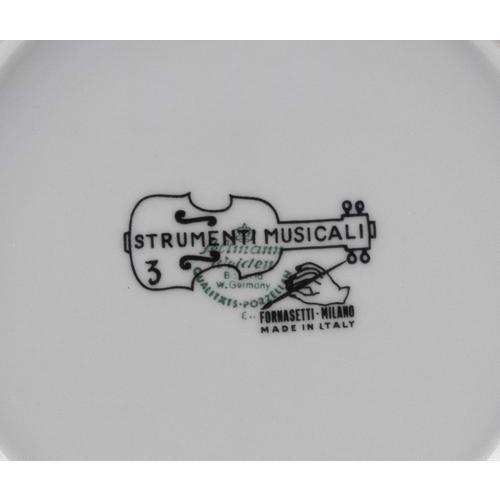 Ceramic Vintage Plates from the Series Musical Instruments by Piero Fornasetti, Set of 7 For Sale - Image 7 of 9