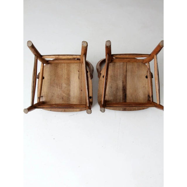 Antique Bow Back Spindle Chairs-a Pair For Sale - Image 12 of 13