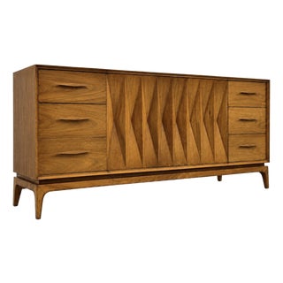 Mid Century Modern "Diamond" Long Dresser | MCM Credenza, C. 1960's For Sale