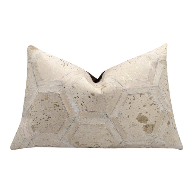 Canvello Genuine Cowhide Leather Decorative Throw Pillow With Feather Down Insert Included For Sale