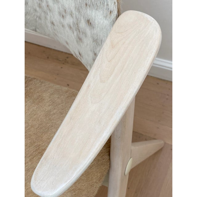 Mid-Century Modern Whitewashed Cowhide Armchair For Sale - Image 11 of 13