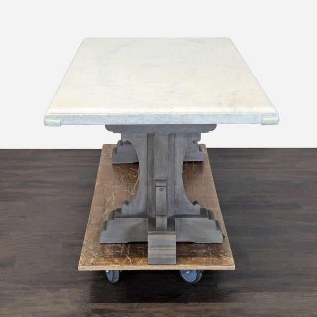 2010s Restoration Hardware (Rh) St. James Marble-Top Rectangular Dining Set For Sale - Image 5 of 18