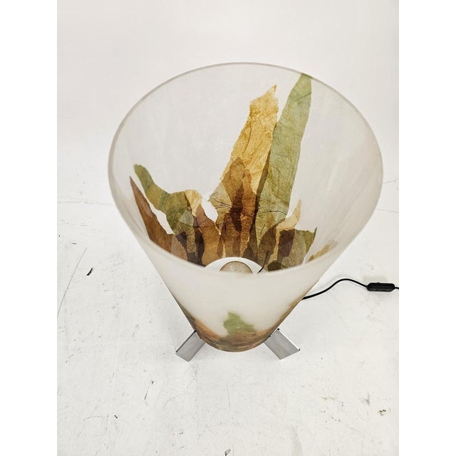 Italian Table Lamp with Leaf Theme, 1980s For Sale - Image 6 of 9