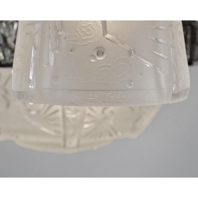 French Art Deco Chandelier by Ravaud & Muller Freres 1930 France For Sale - Image 12 of 15