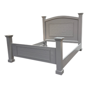 California King Size Gray Arched Panel Bed Frame