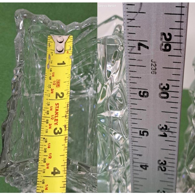 Pair of Vintage Rosenthal Studio-Line Crystal Paper Bag Vases, Germany, 7″ For Sale - Image 12 of 13