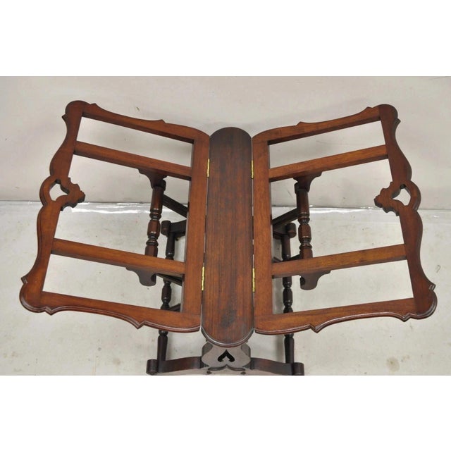Antique American Victorian Carved Black Walnut Adjustable Folio Print Stand For Sale - Image 9 of 12