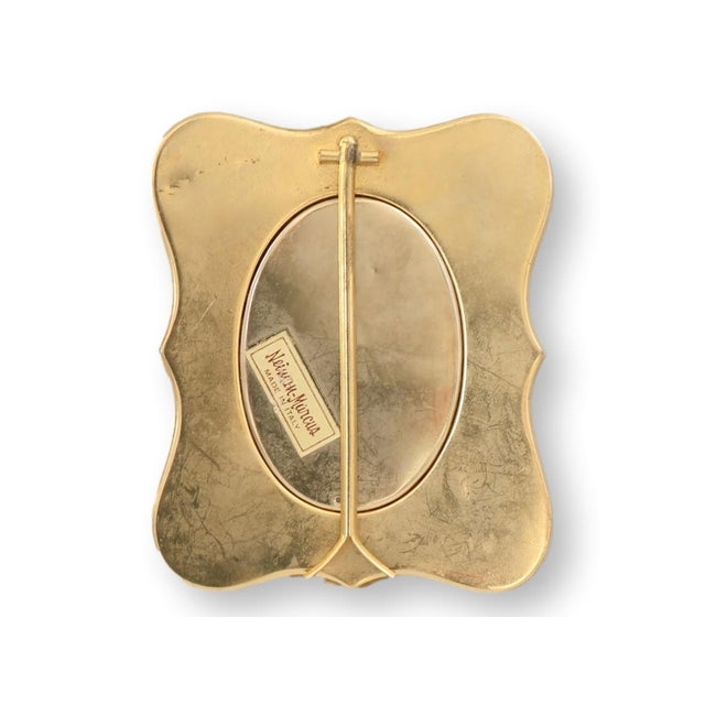 A luminous midcentury Italian micromosaic picture frame, hand-set with thousands of glass tesserae in a vibrant turquoise...