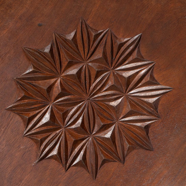 20th Century African Carved Wood Coffee Table with Base For Sale - Image 4 of 13