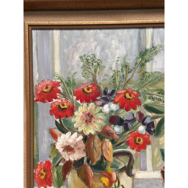 Gerda Tougaard, Flower Still Life, 1960s, Oil on Panel, Framed For Sale - Image 18 of 18