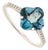 Modern Chic 2.71ct Blue Topaz Diamond Clover Statement Ring in 14k Gold Size 5.5 For Sale