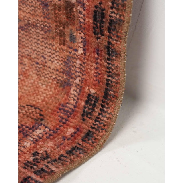 1970s Vintage Turkish Oushak Handmade Wool Cotton Red Area Rug For Sale - Image 10 of 11