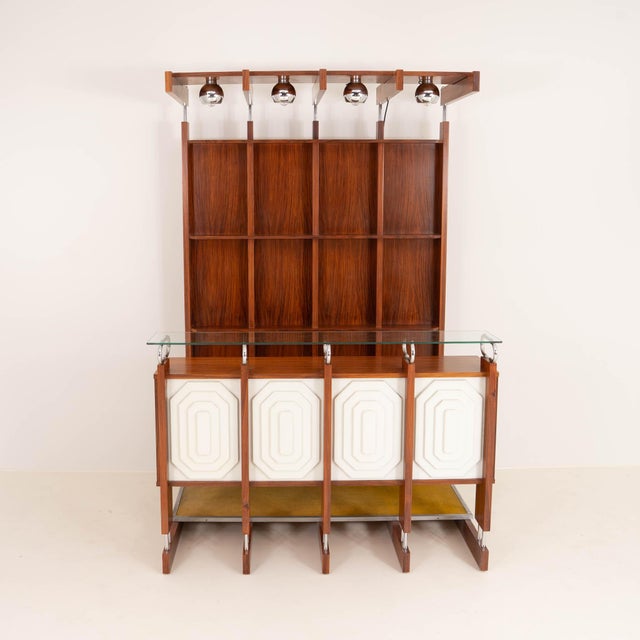 Italian Bar Unit with Stools, 1970s, Set of 3 For Sale - Image 6 of 13