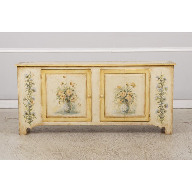 Traditional Habersham Crackle Paint 2 Door Cabinet For Sale - Image 3 of 18