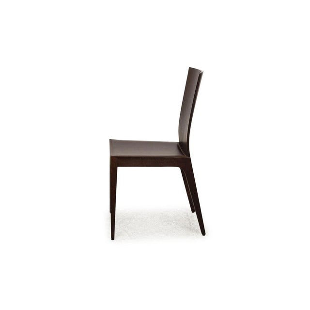 Brown Leather Chairs from Calligaris, Set of 4 For Sale - Image 10 of 11