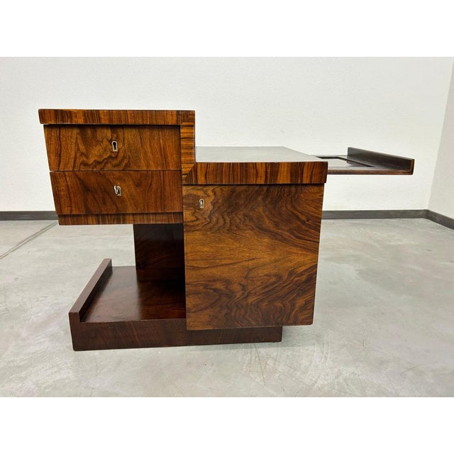 Wood Art Deco Walnut Table, 1930s For Sale - Image 7 of 10