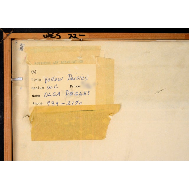 Yellow "Yellow Daises" - Watercolor on Illustration Board by Olga Degles For Sale - Image 8 of 9