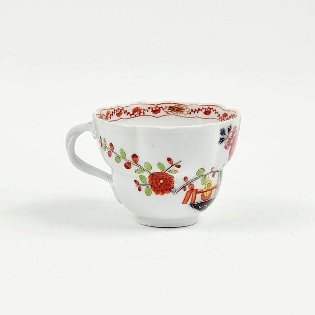 19th Century Porcelain Imari/Tischchenmuster Pattern Cup & Saucer from Meissen For Sale - Image 4 of 10