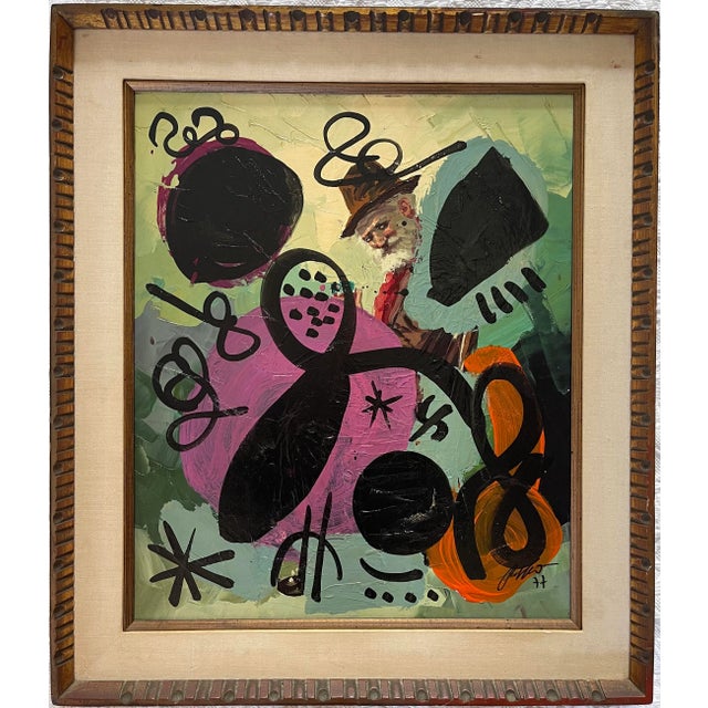 1970s Abstract Acrylic Painting by Peter Keil, Framed For Sale - Image 6 of 6