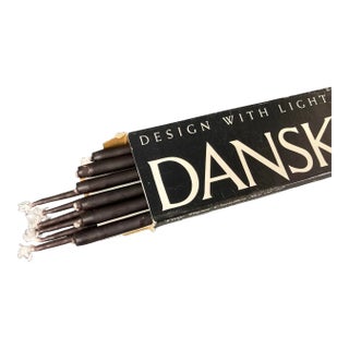 Vintage Dansk 16" Black Tiny Taper Candles Set of 12 in Box For Sale