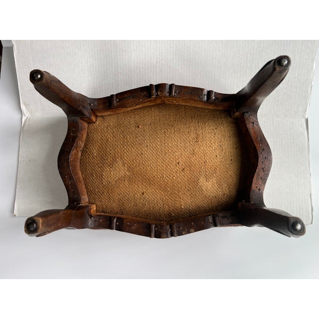 1910s Vintage Needlepoint Footstool With Flowers For Sale - Image 5 of 10