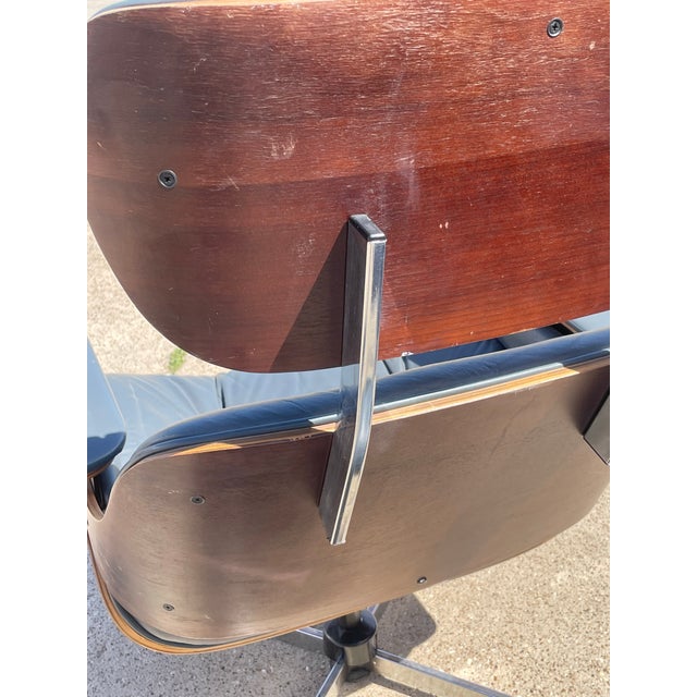 Blue Mid-Century Modern Blue Lounge Chair With Ottoman by Plycraft, c.1960’s For Sale - Image 8 of 10