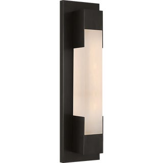 Kelly Wearstler for Visual Comfort Signature Covet 16" Bracketed Bath Light in Bronze with Alabaster For Sale