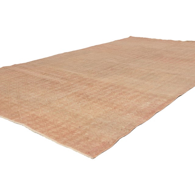 52593 Vintage Turkish Sivas Rug, 05'02 x 09'00. The Whispered Lattice: A Vintage Turkish Sivas Masterpiece of Refined...