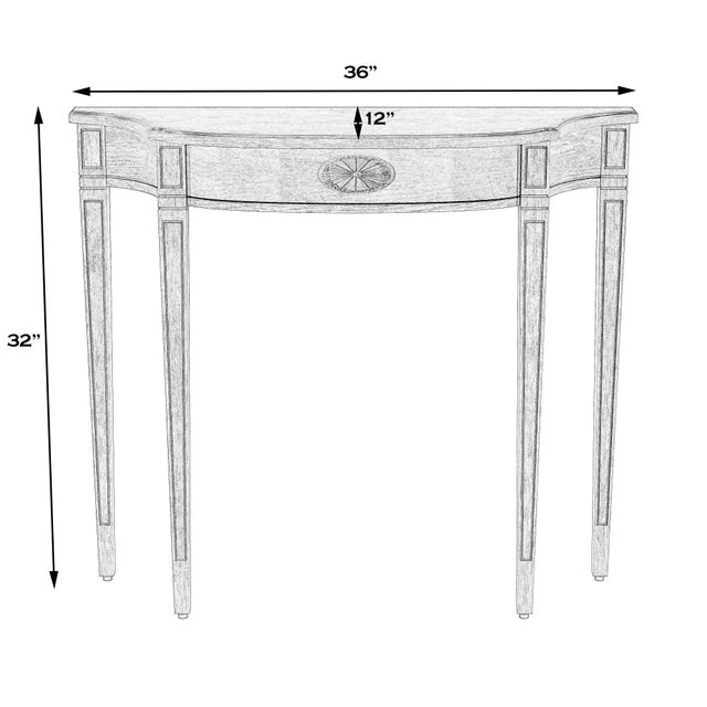 Traditional Chester 36 in. W Demilune Wood Console Table, Olive Ash For Sale - Image 3 of 6