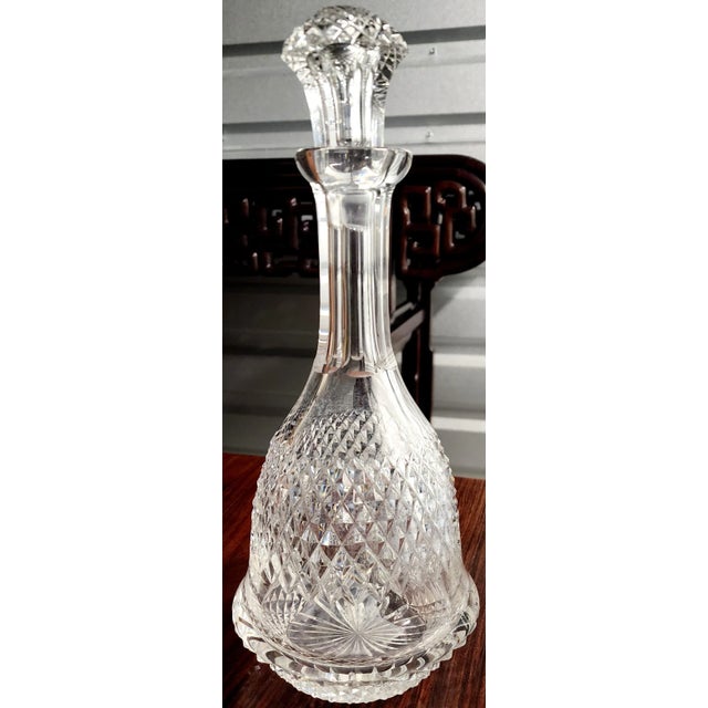Antique Late 19th Century American Brillant Period Fine Lead Cut Crystal Wine Decanter For Sale - Image 12 of 13