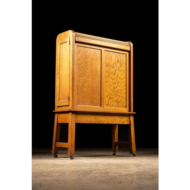 Vintage Tambour Door Laboratory Cabinet by Wiese For Sale - Image 4 of 14