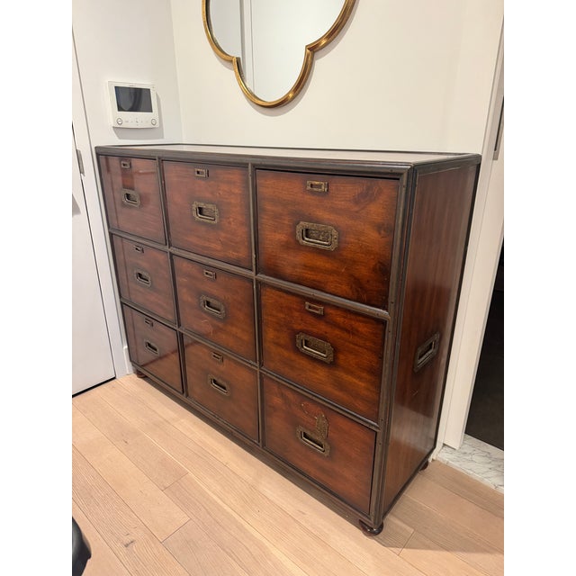 Early 20th Century Early 20th Century Theodore Alexander Walnut Chest of Drawers With Filing Cabinet For Sale - Image 5 of 11