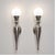 French Art Deco Wall Sconces in Nickel-Plated Aluminum and Glass, Set of 2 For Sale - Image 6 of 9