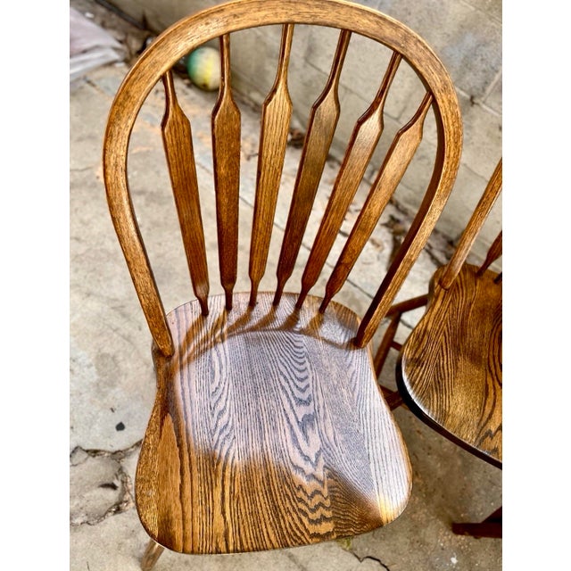 Mid 20th Century Mid 20th Century Windsor Hoop Back Bentwood Solid Oak Chairs For Sale - Image 5 of 10