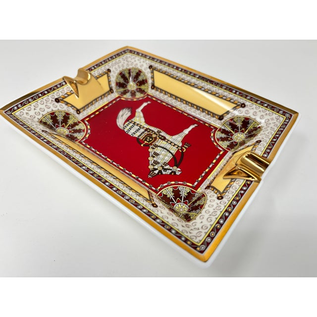 Hermès Paris Equestrian Porcelain Ashtray or Vide-Poche Change Tray For Sale In Palm Springs - Image 6 of 9