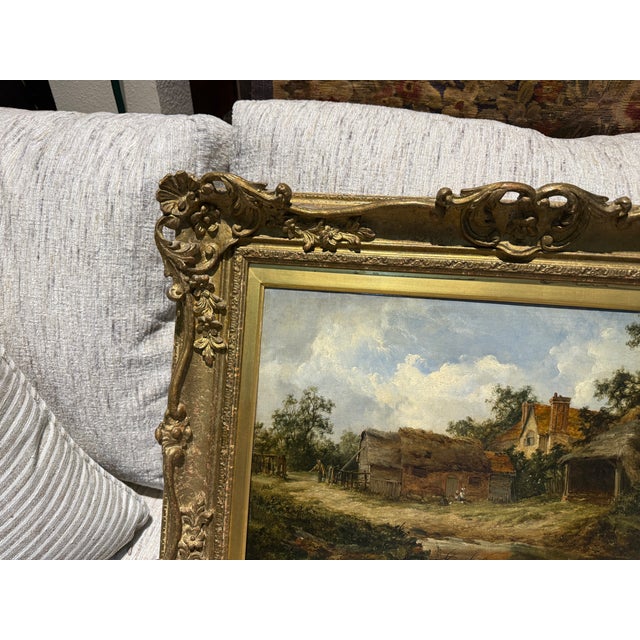 Mid 19th Century Mid 19th Century John James Wilson 1818 - 1875 Farmhouse at Nutfield Surrey Oil Painting For Sale - Image 5 of 15