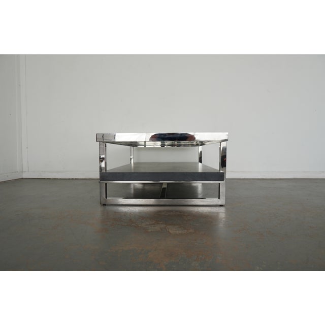 Vintage Chrome & Glass Coffee Table For Sale In Austin - Image 6 of 11