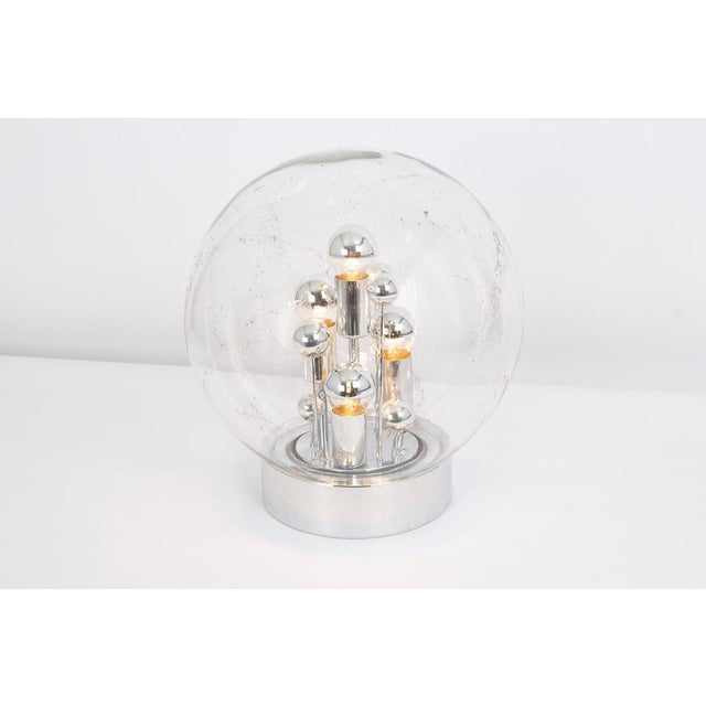 1970s Large Sputnik Ball Table Lamp attributed to Doria Leuchten, Germany, 1970s For Sale - Image 5 of 9