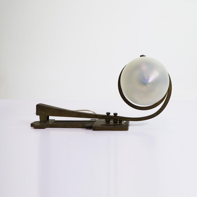 Art Deco 1930s Art Deco Wall Lamp made in Opaline Glass and Solid Brass For Sale - Image 3 of 5