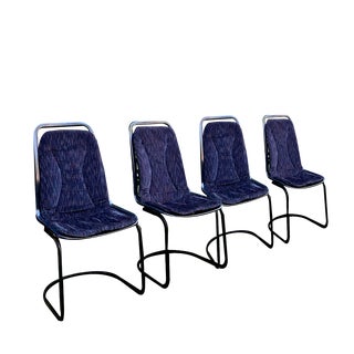 Highback Dining Chairs attributed to Gastone Rinaldi, 1970s, Set of 4 For Sale