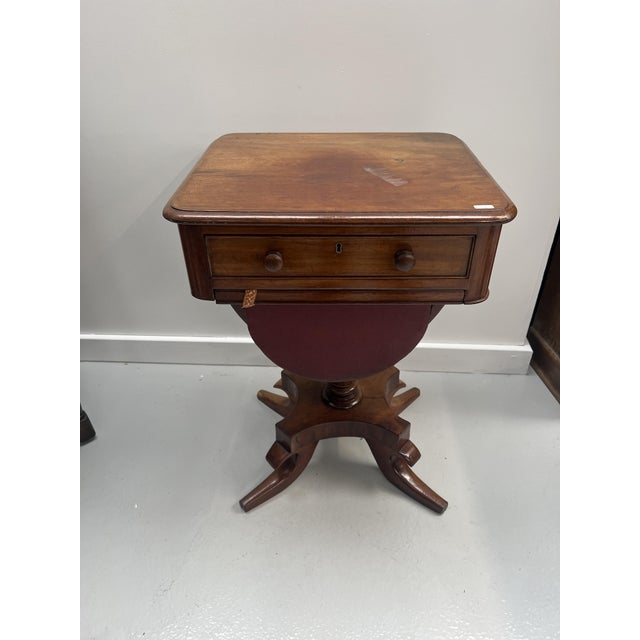 Antique Mahogany Sewing Table For Sale - Image 10 of 10