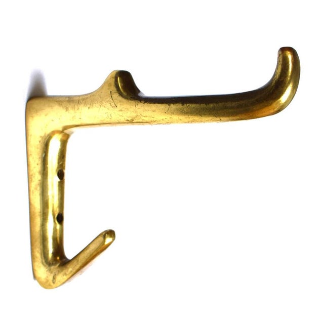 1950s Brass Model 4965 Hooks by Carl Auböck II for Werkstätte Carl Auböck, 1950s, Set of 3 For Sale - Image 5 of 10