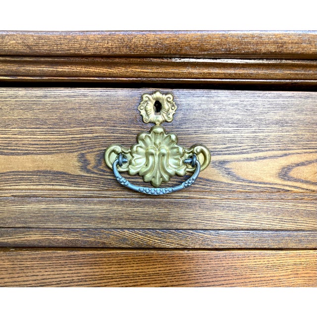 Antique Victorian Solid Tiger Oak Chest of Drawers For Sale - Image 10 of 11