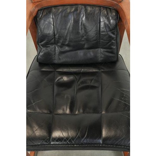 Art Deco Desk Chair in Black Leather For Sale - Image 6 of 16