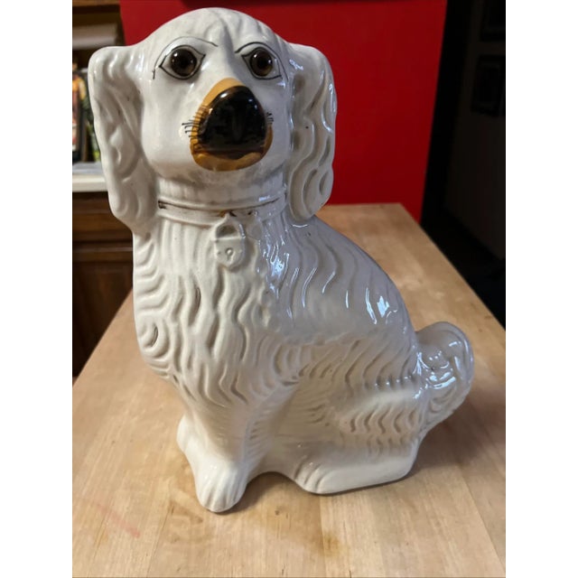Antique Decorated Staffordshire Spaniel Dog, Circa 1860's For Sale - Image 10 of 14