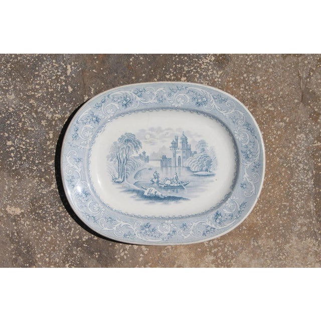 Antique "Rhine" Staffordshire Transferware Platter For Sale - Image 13 of 13