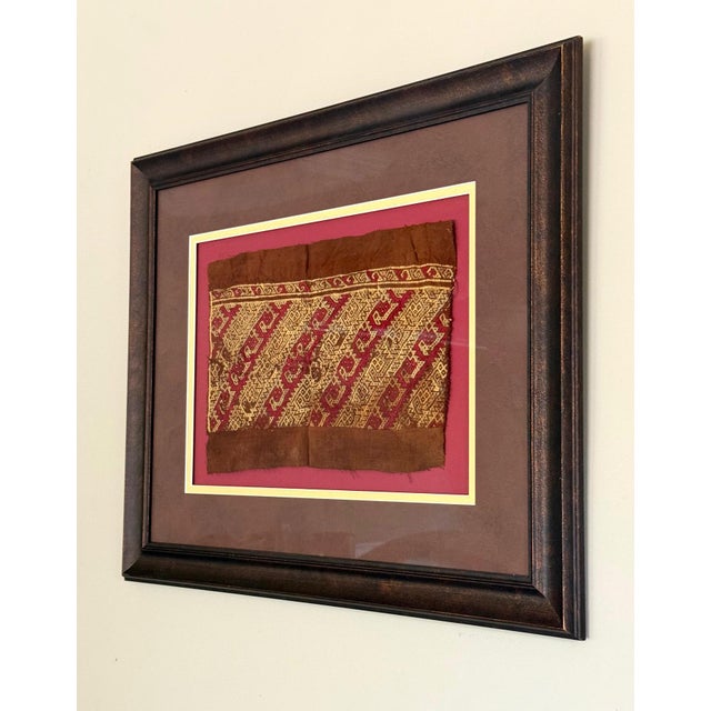 Collection of Two Framed Pre-Columbian Textile Panels Chimu Chancay Culture For Sale - Image 4 of 12